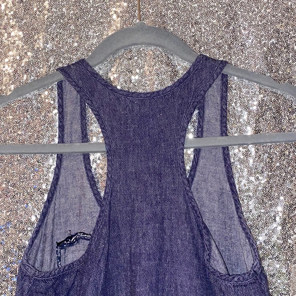 Denim Looking Drawstring Racerback Dress - Picture 6 of 6